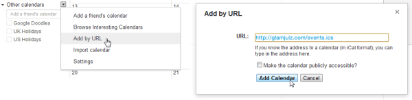 Google Calendar Example