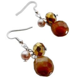Golden Hour Collection - Warmth Within - Three Bead Earrings