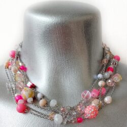 Statement Collection - Rhubarb Mist - Six Strand Necklace
