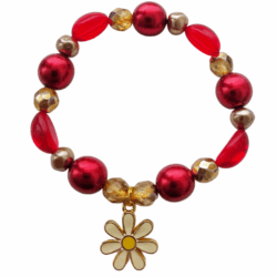 Vintage Julz - circa 2000-2010 - Bracelet - Red Daisy Glow