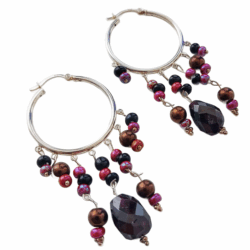 Vintage Julz - circa 2000-2010 - Earrings - Garnet Drops (Sterling Silver)