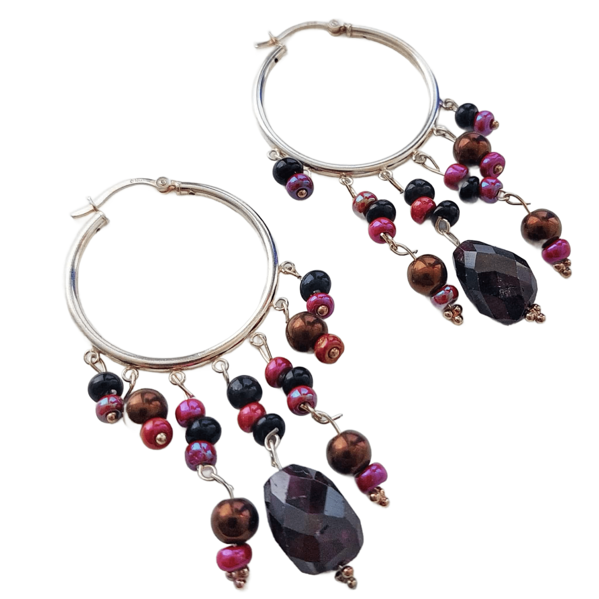 Vintage Julz - circa 2000-2010 - Earrings - Garnet Drops (Sterling Silver)