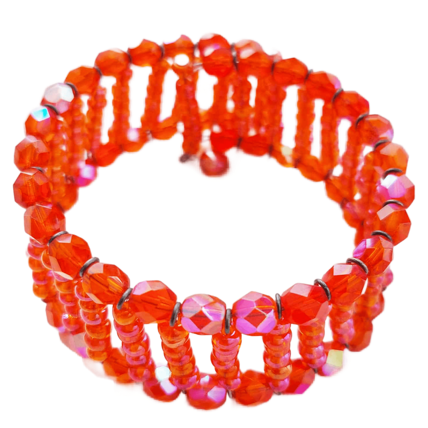 Vintage Julz - circa 2002 - Seed Bead Bracelet - Orange Glow