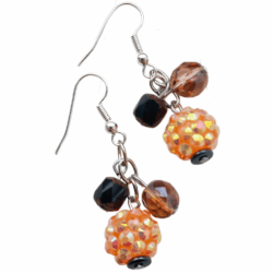 Everyday Is Halloween - Smoked Honey - Three Bead Earrings