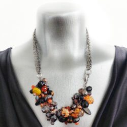 Everyday Is Halloween - Autumn's Flame - Multi Chain Cluster Necklace