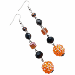 Every Day Is Halloween - Harvest Moonlight - Beaded Drop Earrings