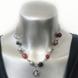 Winter Couture Atelier Collection - Red Velvet Tinsel - Drop Necklace