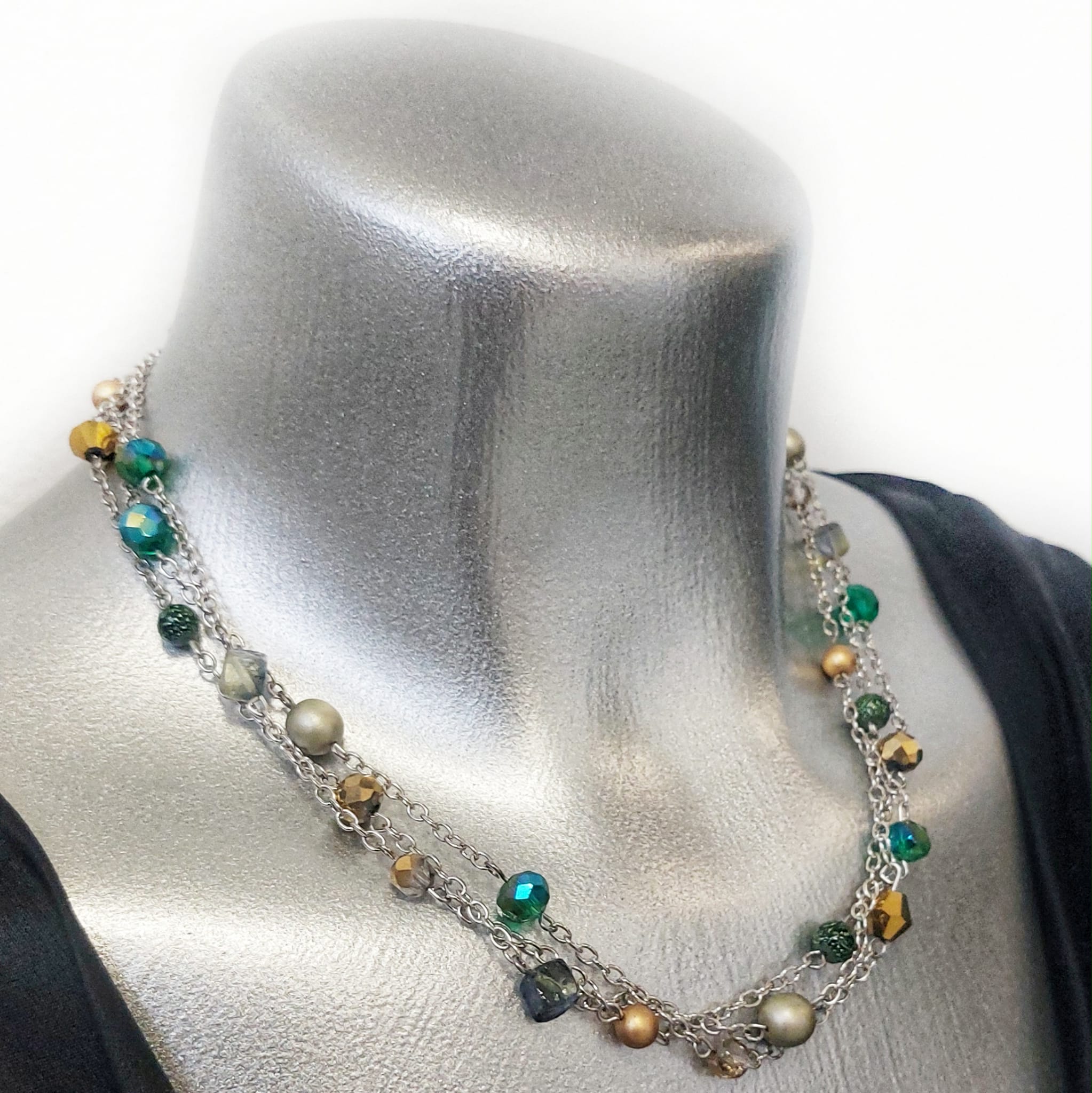 Winter Couture Atelier Collection - Winter Evergreen - Three Strand Necklace - Image 2