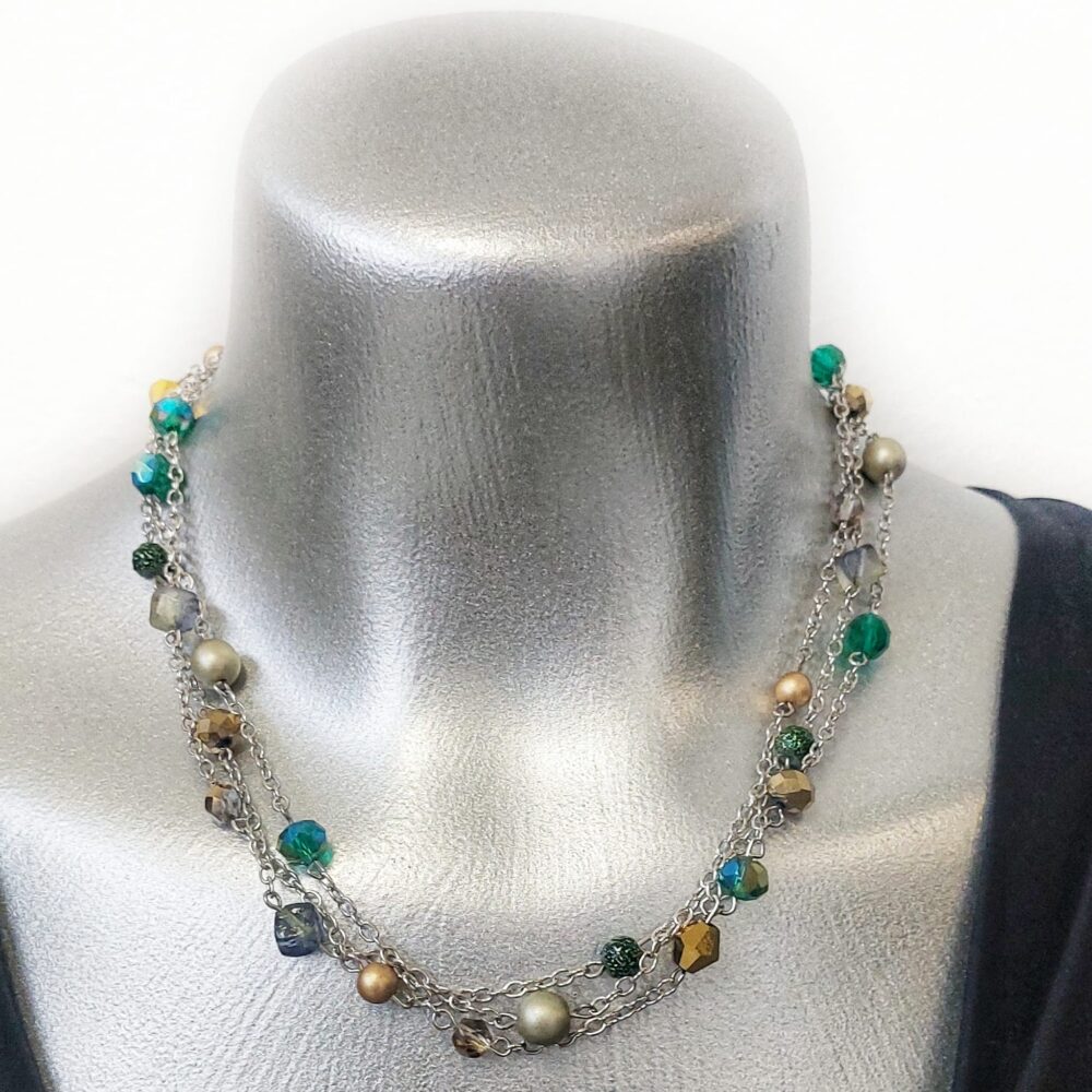 Winter Couture Atelier Collection - Winter Evergreen - Three Strand Necklace