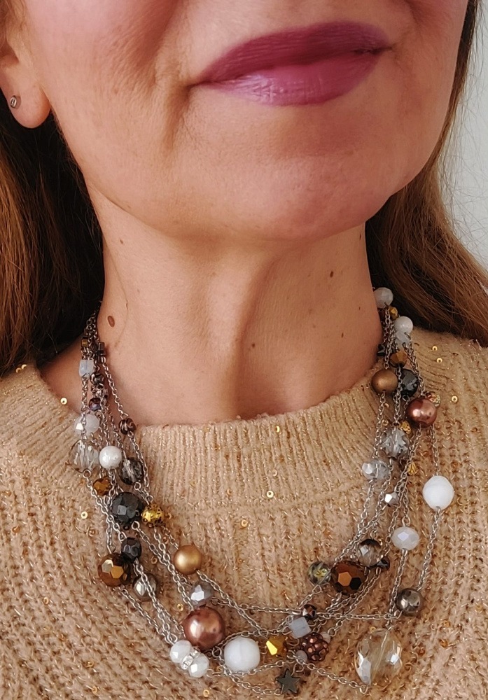 Winter Couture Atelier Collection - Snowlit Metals - Six Strand Necklace - Image 3