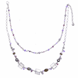 glamjulz Luxe Collection - Labradorite Twilight Floating Crystal Necklace