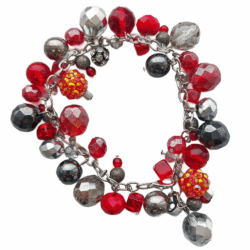 Winter Couture Atelier Collection - Red Velvet Tinsel - Chain Long Strand Bracelet