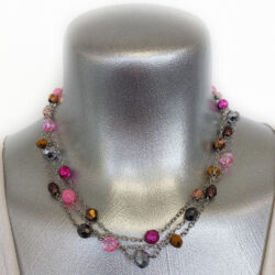 glamjulz Pink Collection - Three Strand Necklace