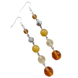 Bold & Brilliant Collection - Gilded Strength - Long Beaded Earrings