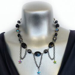 Dark Side of The Moon Collection - Dark Matter Muse - Gemstone Statement Necklace