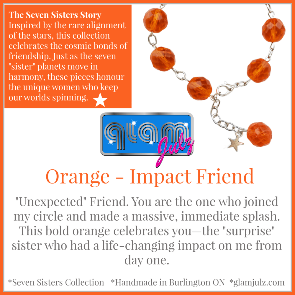 Seven Sisters Friendship Bracelet - Orange: Impact (The Unexpected Friend) - Image 2