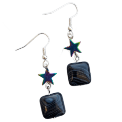 Dark Side of The Moon Collection - Shadow & Starlight - Double Drop Earrings