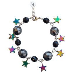 Dark Side of The Moon Collection - Hematite Starlight - Charm Bracelet
