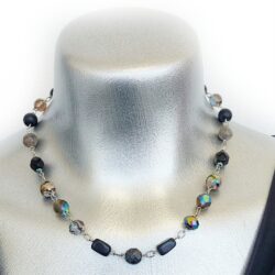 Dark Side of The Moon Collection - Smoke & Silver - Beaded Necklace