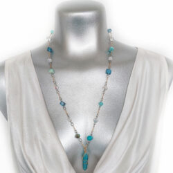 Atomic Aqua - Long Drop Pendant Necklace