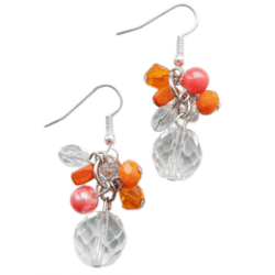 Orange Crush Collection - Tangy Tangerine - Drop Cluster Earrings
