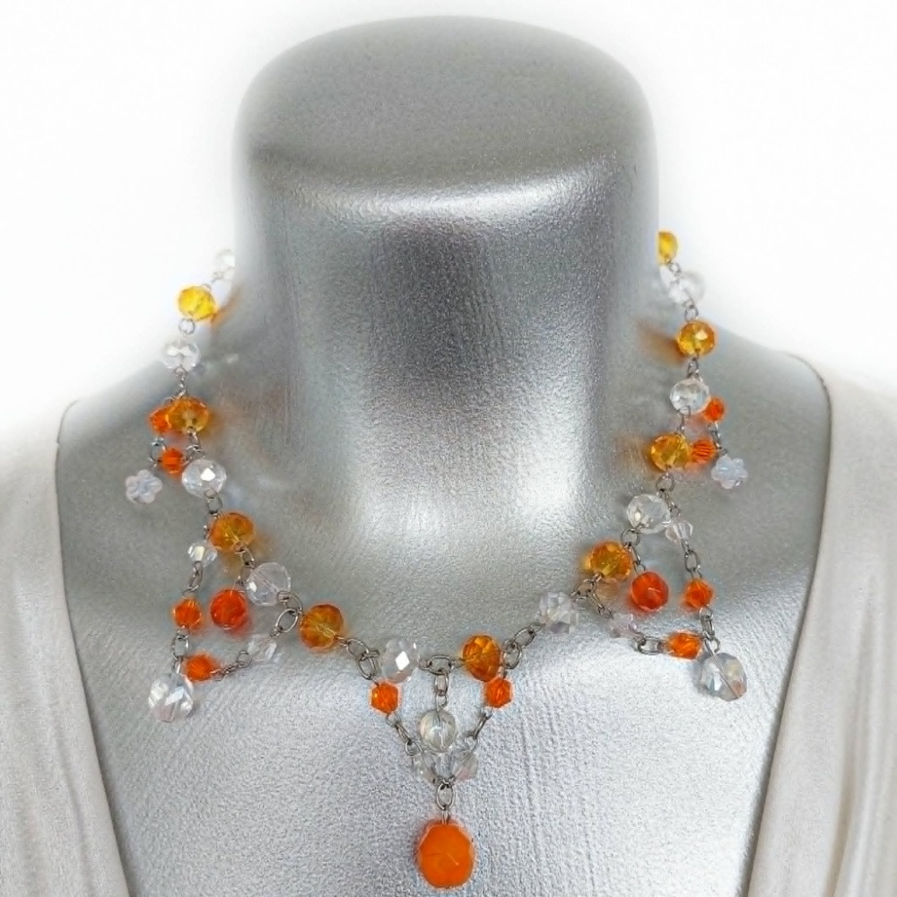 Orange Crush Collection - Umbrella Shade - Statement Necklace