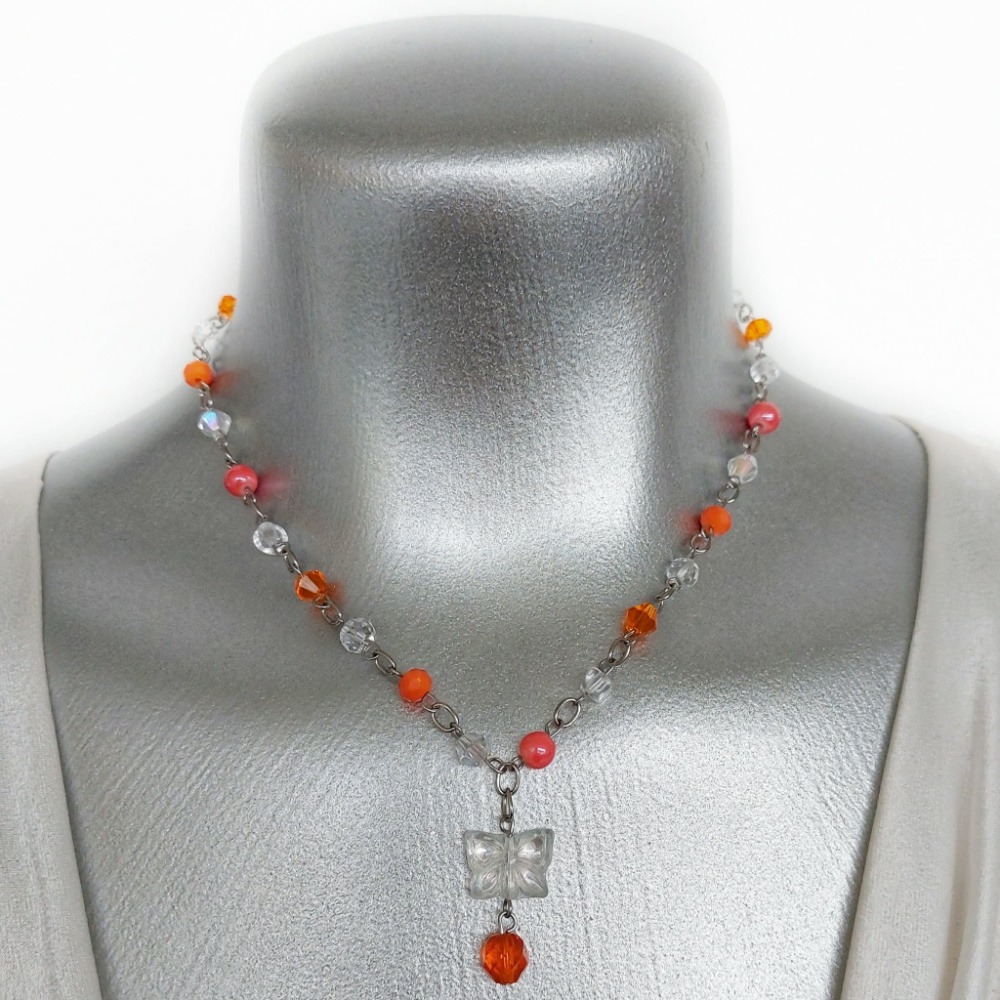 Orange Crush Collection -Hazy Horizon- Butterfly Necklace