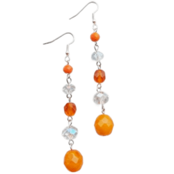 Orange Crush Collection - Mod Sunset - Five Bead Earrings