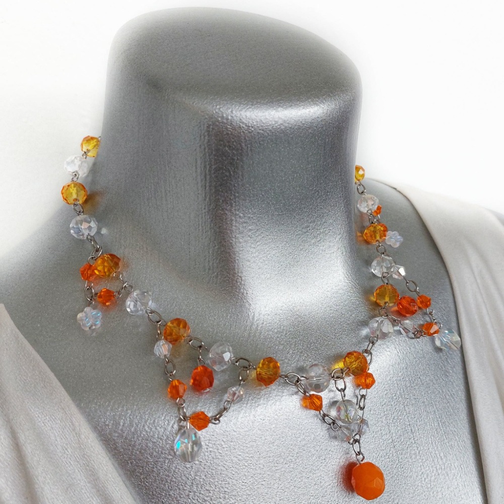 Orange Crush Collection - Umbrella Shade - Statement Necklace - Image 2