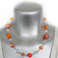 Orange Crush Collection -Iridescent Sunbeam- Beaded Necklace