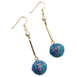 The Mermaid’s Iridescent Sparkle - Sunlit Shimmer Earrings