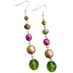 Stranded in Paradise - Palm Frond Paradise - Five Bead Earrings