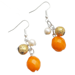 Golden Hour - Afterglow - Three Bead Earrings