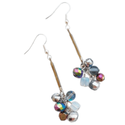 Perseid - Cosmic Confetti - Drop Cluster Earrings