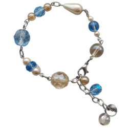 Sample Sale - Sky Blue & Gold Chain Link Bracelet