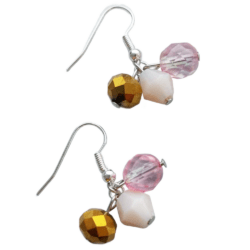 Sample Sale - Pink & Gold Chunky Earrings