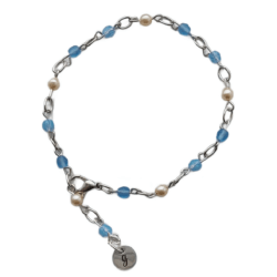 Sample Sale - Sky Blue & Gold Dainty Bracelet
