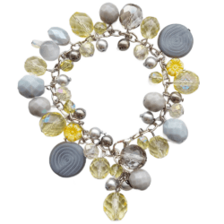 Sample Sale -  Sunshine Yellow & Grey Chain Long Strand Bracelet