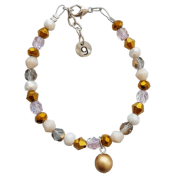 Sample Sale - Pink & Gold Beaded Drop Bracelet
