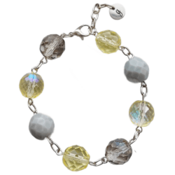 Sample Sale -  Sunshine Yellow & Grey Chain Link Bracelet