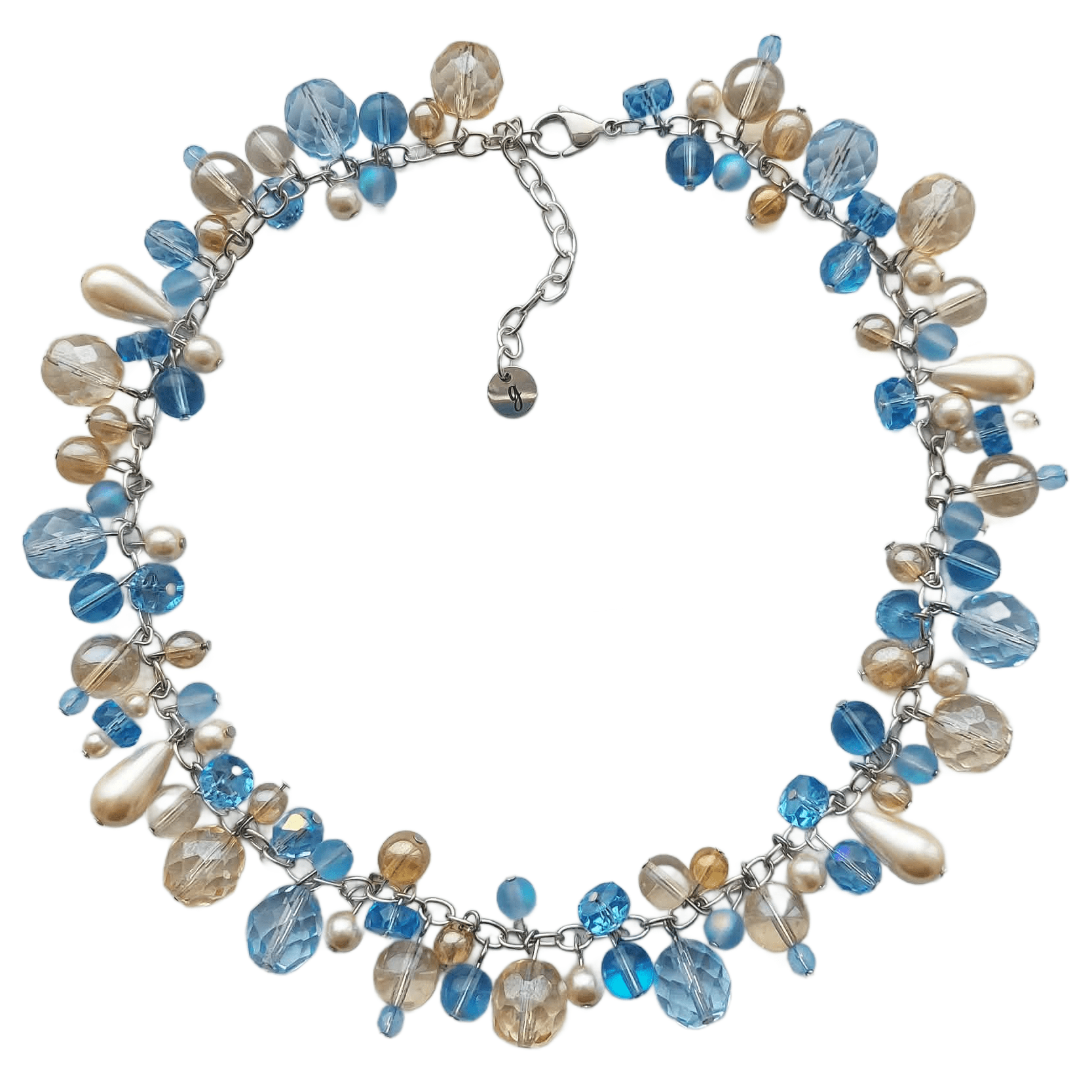 Sample Sale - Sky Blue & Gold Statement Necklace - Image 3