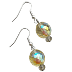 Sample Sale -  Sunshine Yellow & Grey Single Drop Earrings