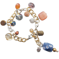 Sample Sale - Chain Bracelet with Lampwork feature in Mauve