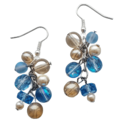 Sample Sale - Sky Blue & Gold Chunky Chain Earrings