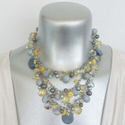 Sample Sale -  Sunshine Yellow & Grey Cuff Necklace