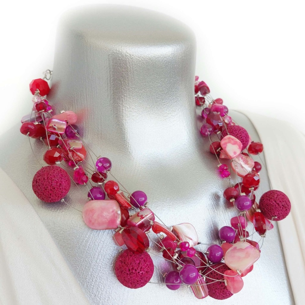 Lucky 13: Loved Again - Raspberry Dream - Classic Ten Strand Necklace - Image 3